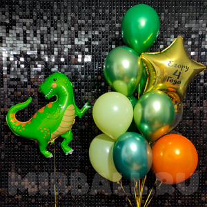 Композиция из шаров "Динозавр" на день рождения 