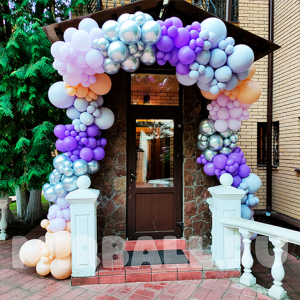 Свадебная разнокалиберная арка из воздушных шаров