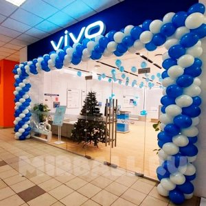 Арка на вход из шаров для салона Vivo