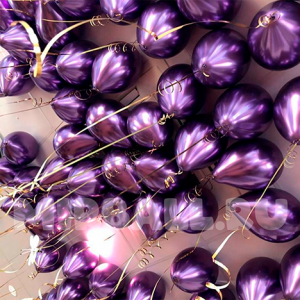 Шары Хром 50 штук фиолетового цвета