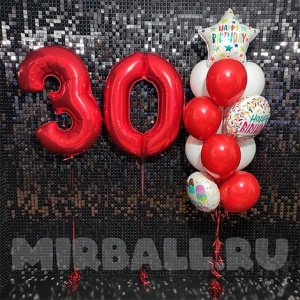 Композиция из шаров на 30 лет "Веселые Мороженки"