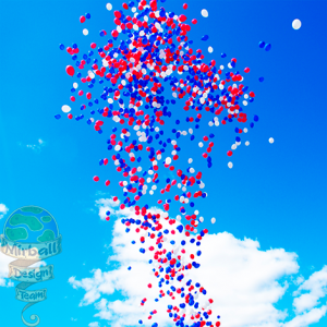 Запуск 1500 шариков в небо на презентацию