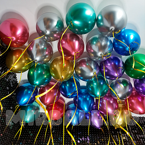 30 Гелиевых шаров хром Ассорти на День Рождения
